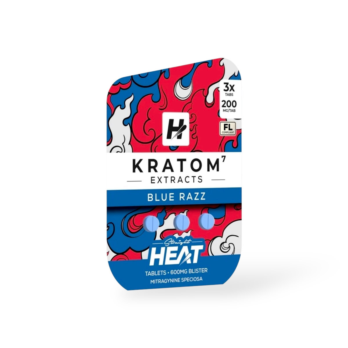 Straight Heat Eighties Kratom Chewable Tablets Blue Razz