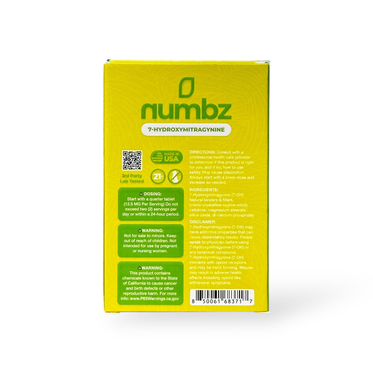 numbz 7-Hydroxymitragynine Chewable Tablets 50mg