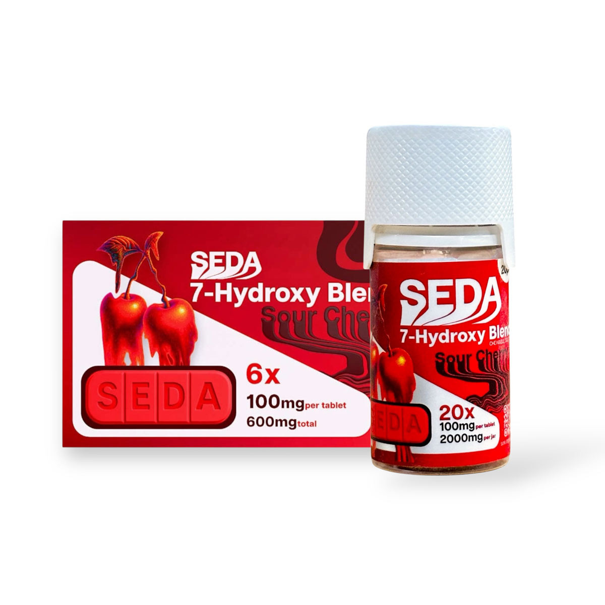 Seda 7-Hydroxy Blend Chewable Tablets Sour Cherry 100mg