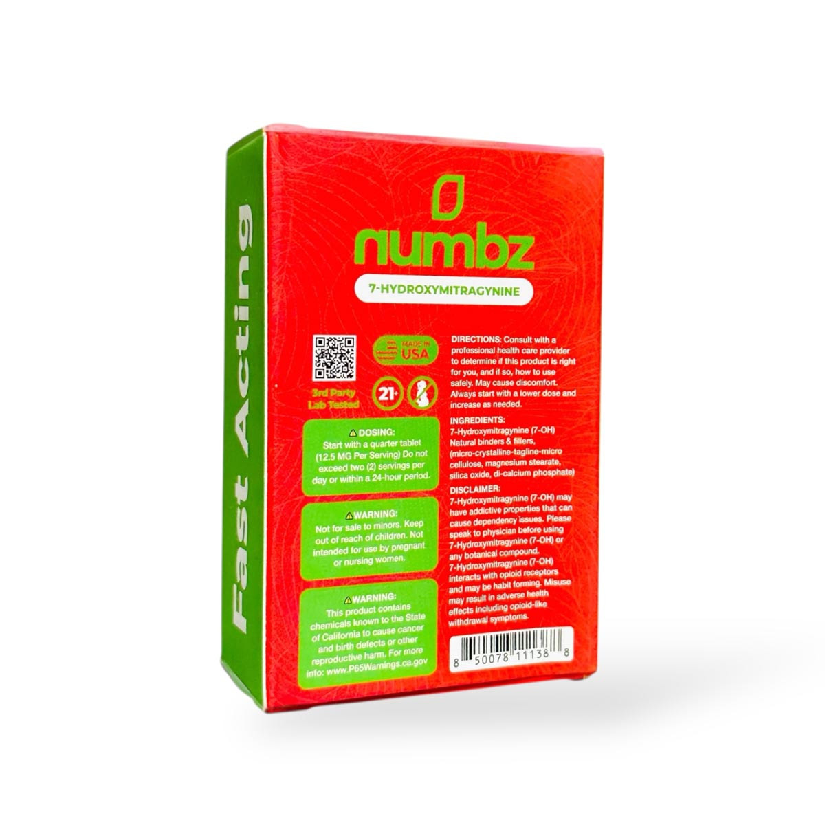 numbz 7- Hydroxymitragynine Chewable Watermelon Rush 50mg Tablet