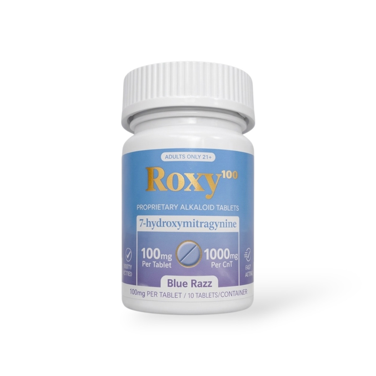 Roxy 100 Blue Razz 7-OH Tablets 100mg Chewable