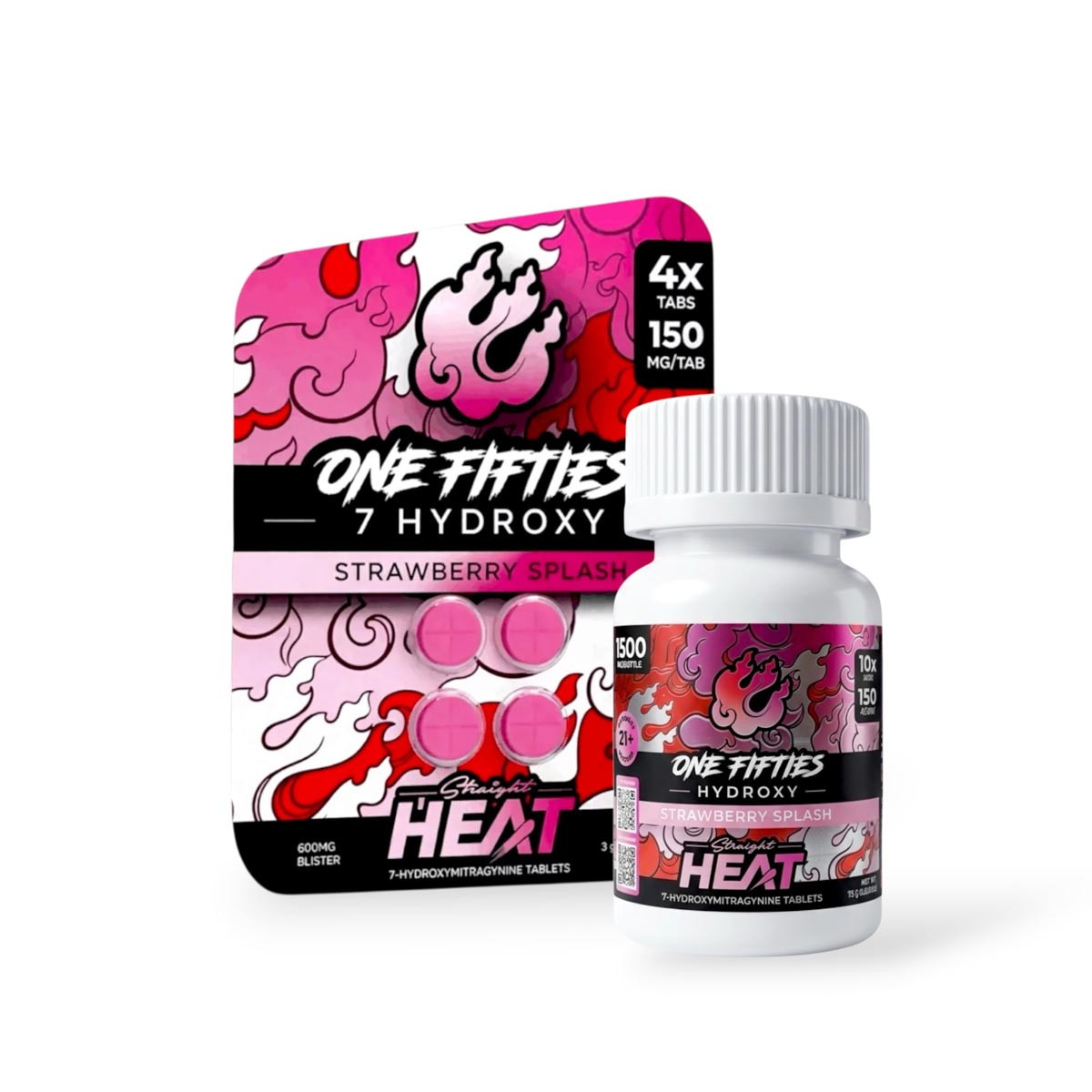 洋楽 STRES and HEAT Straight Heat 7-Hydroxy Chewable Tablet Strawberry 150mg