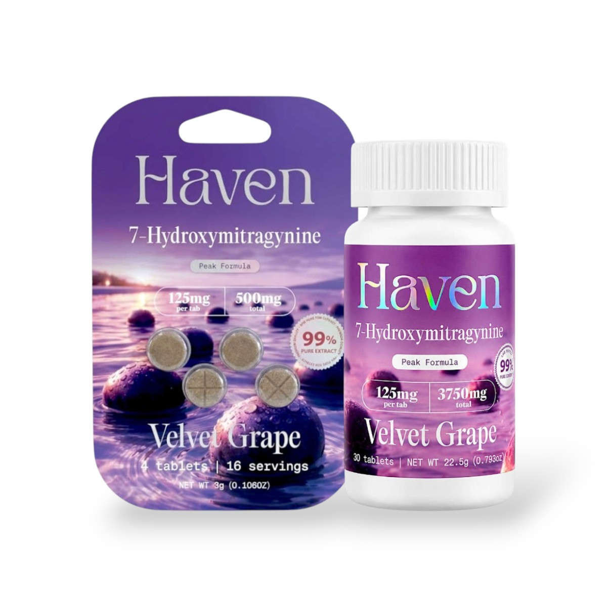 Haven Velvet Grape 7-Hydroxy Chewable Tablets 125mg