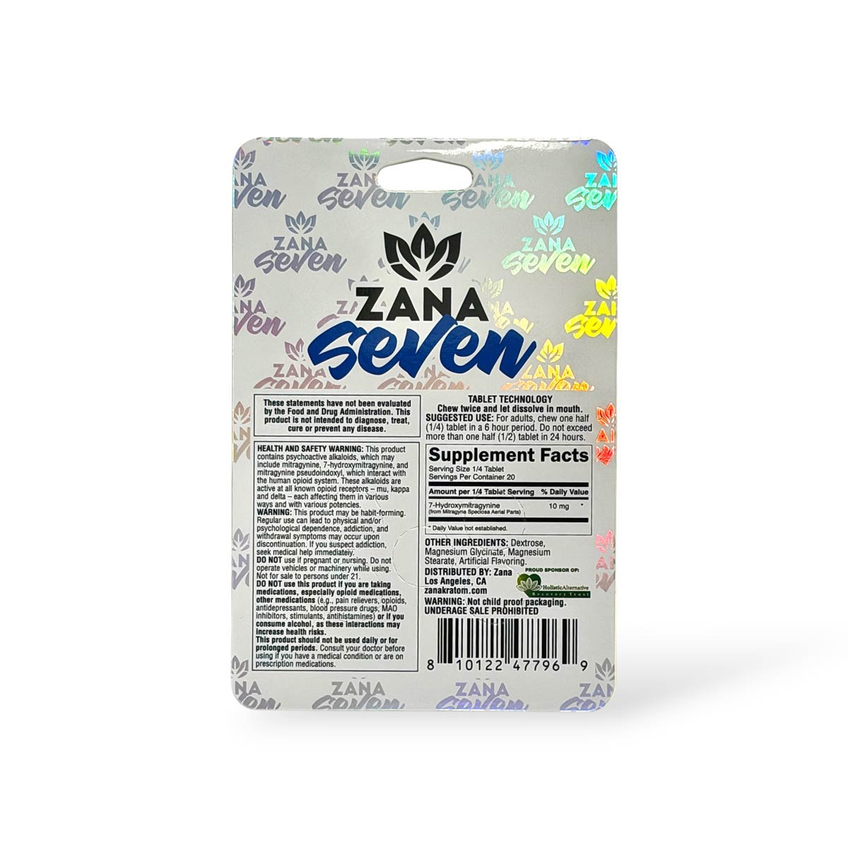 Zana Seven 7- Hydroxymitragynine Chewable Tablets 40mg