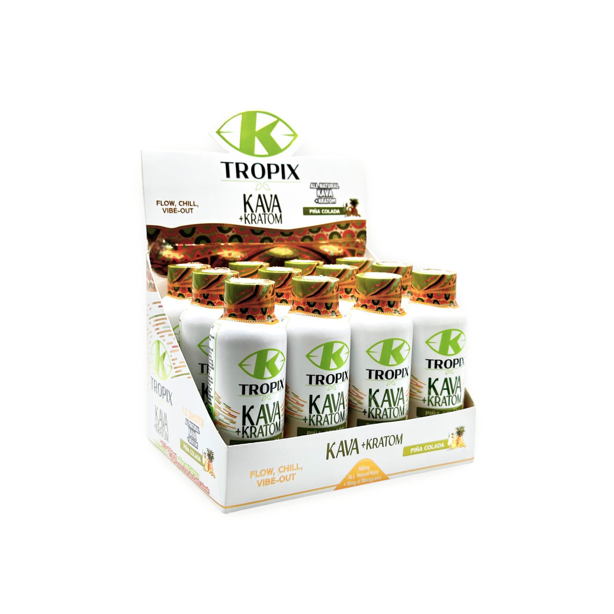 K Tropix Kava + Kratom Pina Colada Shot 500mg 2oz