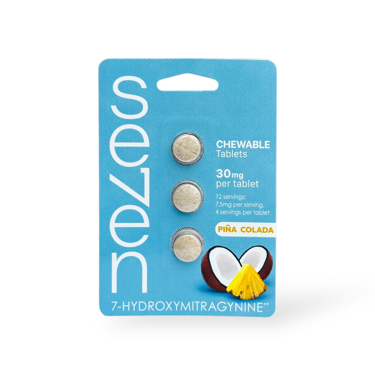 Se7en Kratom 7-HO Chewable Tablets Pina Colada 30mg Relaxation