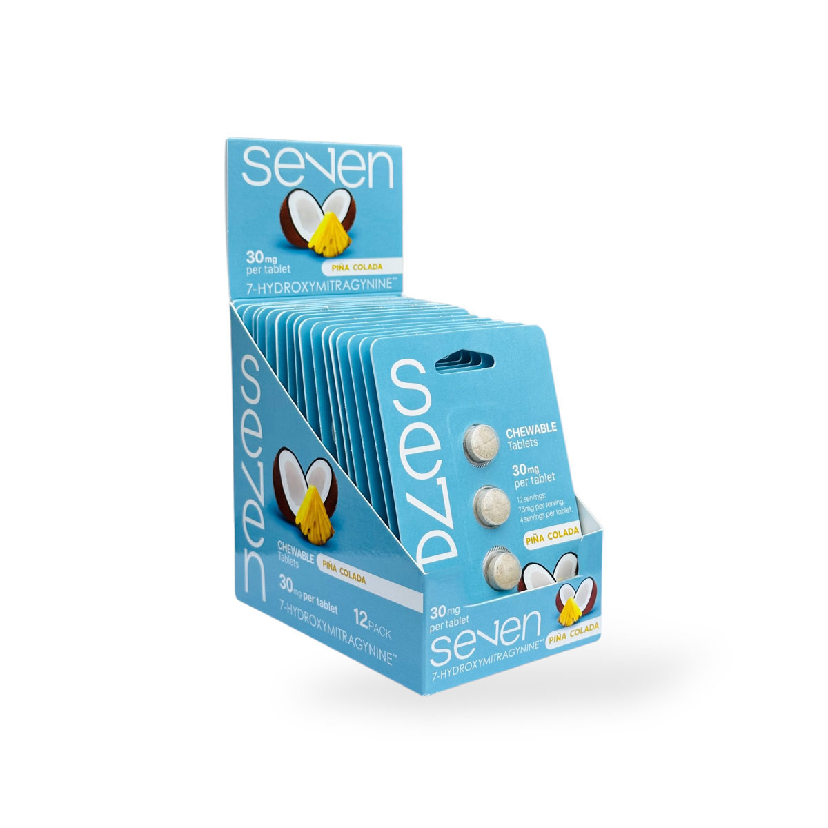 Se7en Kratom 7-HO Chewable Tablets Pina Colada 30mg Relaxation