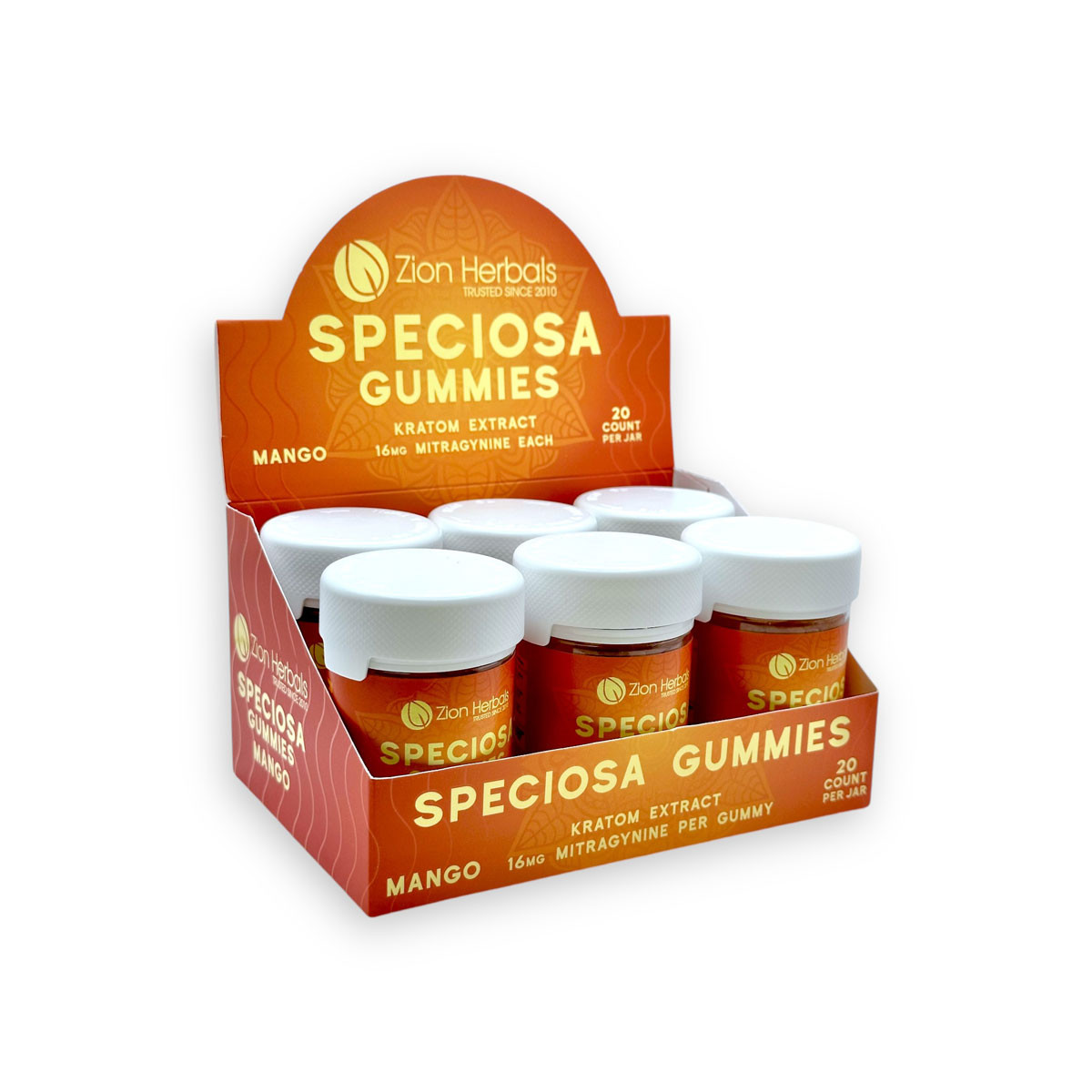 Zion Herbals 16mg Kratom Extract Mango Speciosa Gummies 20ct