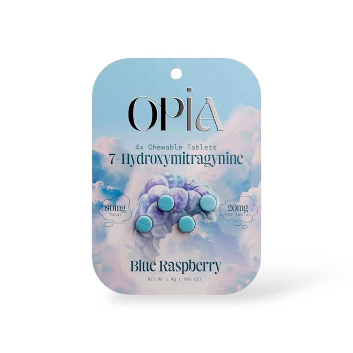 Opia 20mg 7-Hydroxymitragynine Blue Raspberry Chewable Tablets 4ct - Image 3
