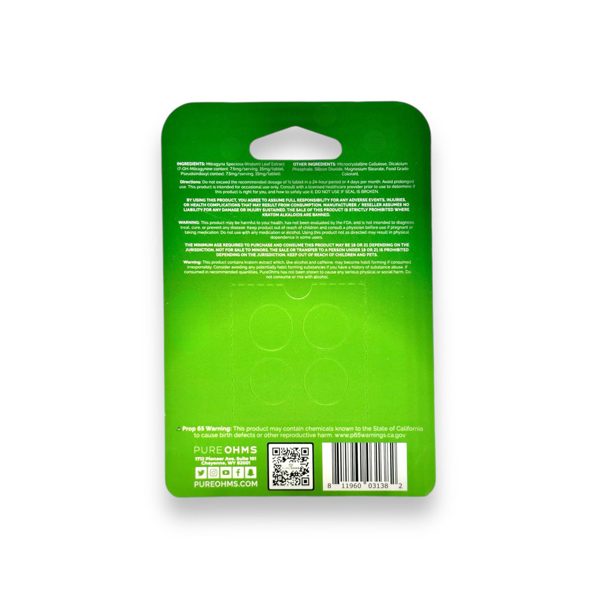 Pure Ohms 30mg 7-Hydroxymitragynine + Pseudoindoxyl Tablets 4ct - Image 7