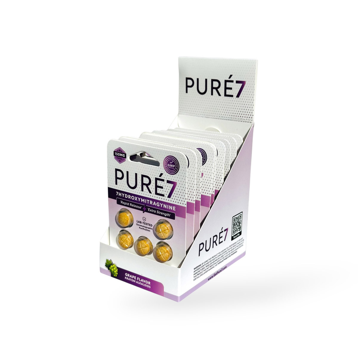 Pure 07 Label Pure7 Grape 30mg 7-OH Chewable Tablets | Extra Strength