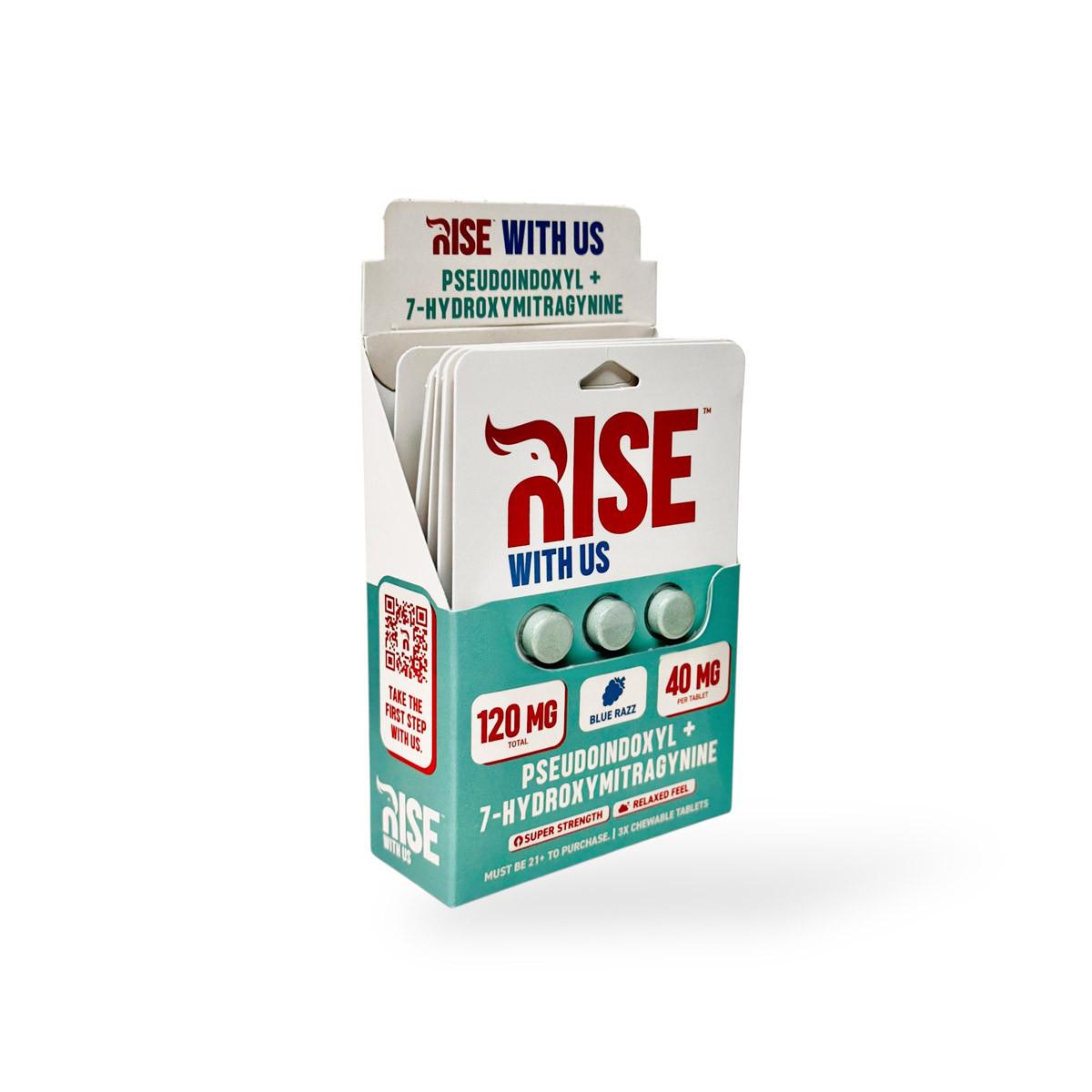 Rise Blue Razz 7-OH + Pseudo Chewable Tablet 40mg