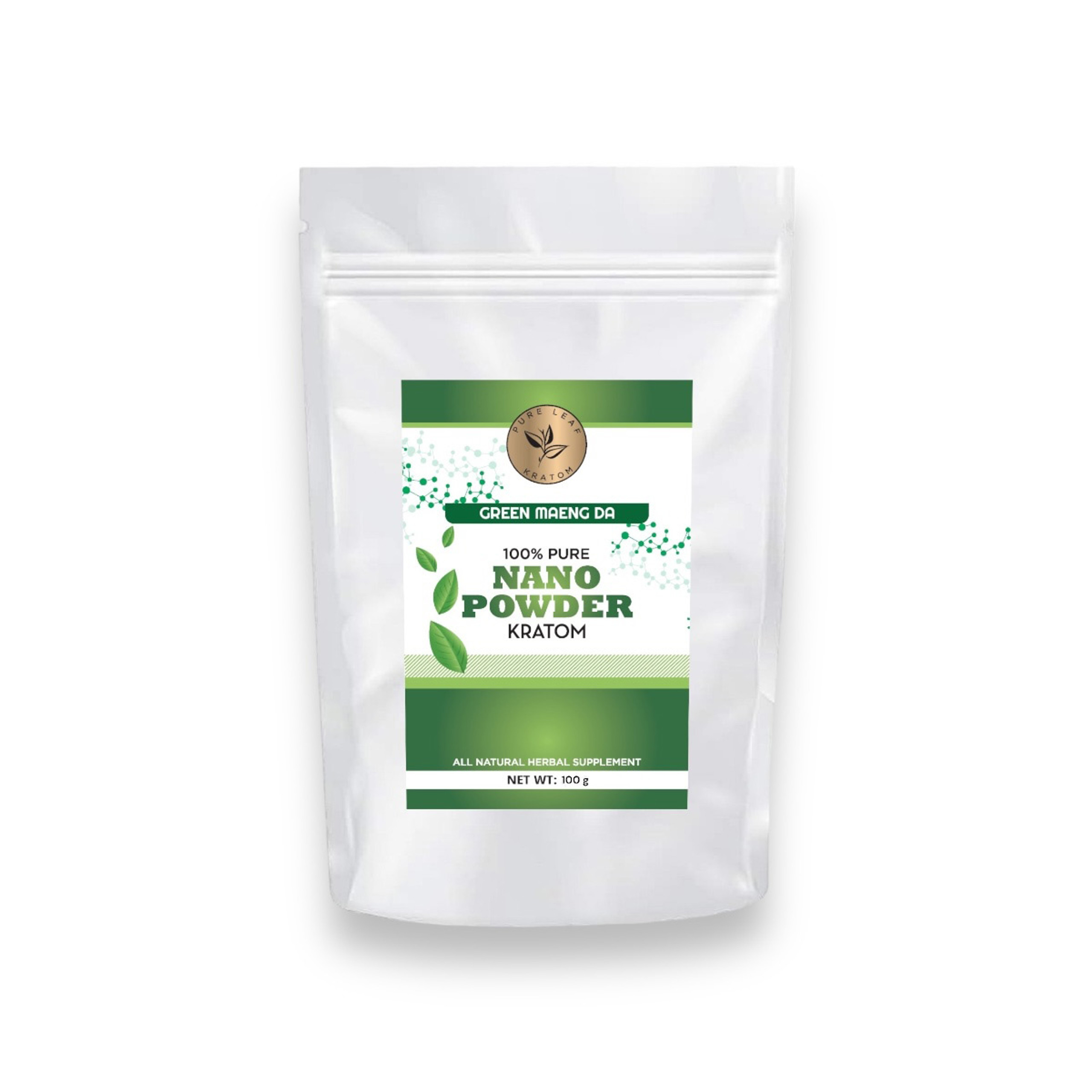 Pure Leaf Kratom Nano Powder Green Maeng Da