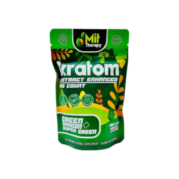 Mit Therapy Kratom Extract Capsules Green Dragon + Super Green 90ct