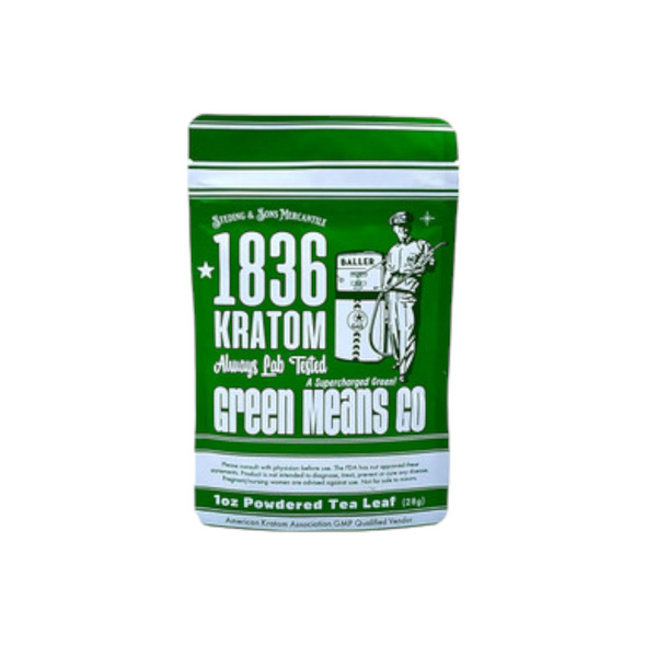 1836 Kratom Green Means Go Kratom Powder 1oz