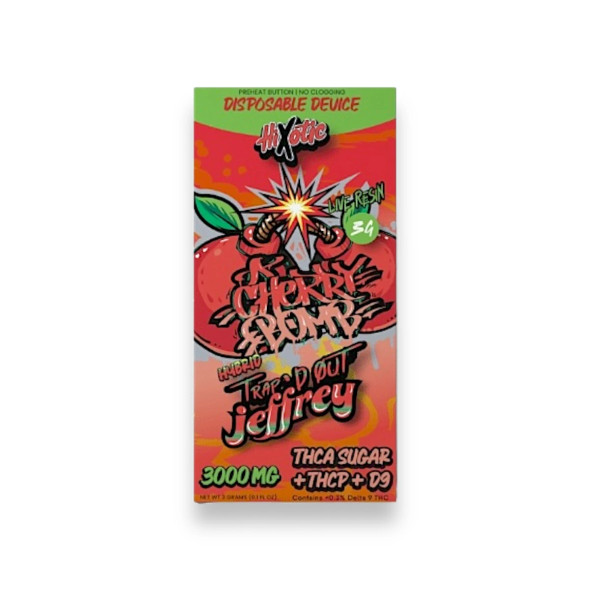 HiXotic Delta Trap'd Out Jeffrey Hybrid Cherry Bomb Disposable 3000mg 3g