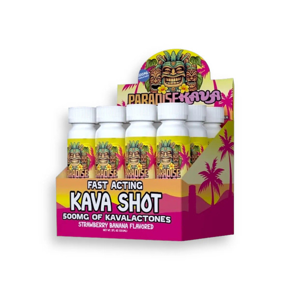 Paradise Kava Shot Strawberry Banana 2oz