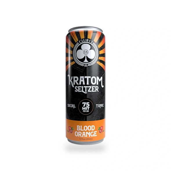 Club 13 Kratom Seltzer Blood Orange 75mg 12oz