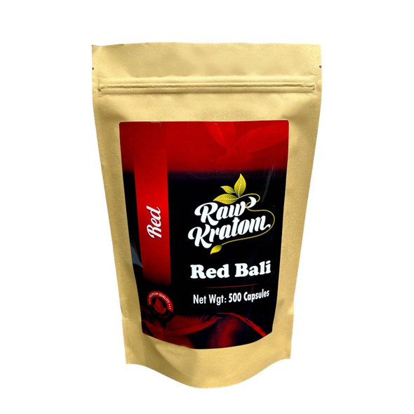 Red Bali Raw Kratom Capsules 500 ct.