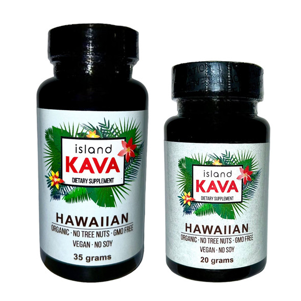 Two bottles of Island Kava Capsules Hawaiian