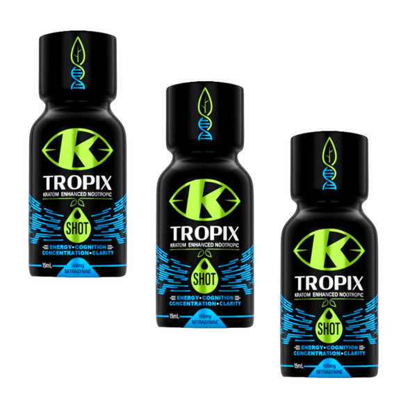 K Tropix Kratom Enhanced Nootropic Shot | 3 Bottles