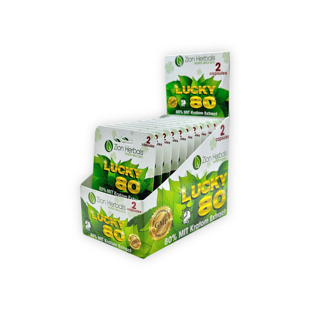 Zion Herbals Kratom Extract Lucky 80 Capsules 2ct 200mg