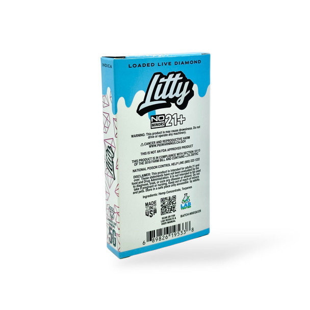 Litty Loaded Live Diamond Vape Indica Rainbow Cotton Candy 5g