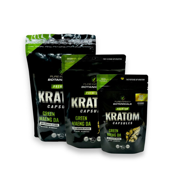 Pure Infinity Botanicals Premium Kratom Capsules Green Maeng Da