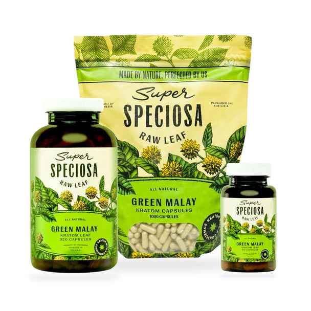 Super Speciosa Green Malay Kratom Capsules 500mg
