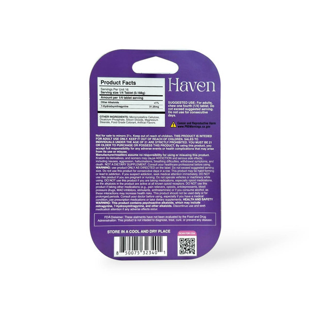 Haven Velvet Grape 7-Hydroxy Chewable Tablets 125mg