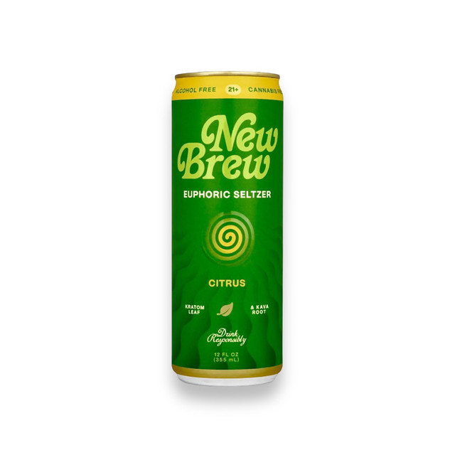 New Brew Citrus Euphoric Seltzer Kratom And Kava 12oz