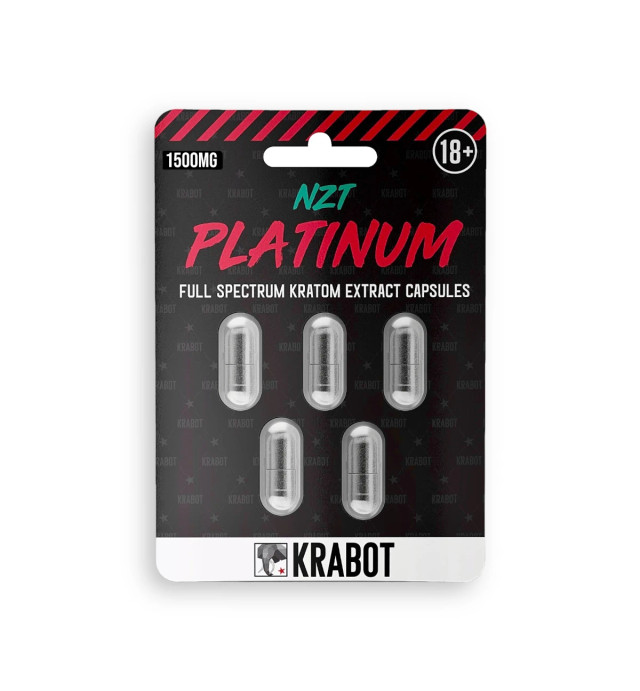 Krabot Kratom Extract NZT Platinum Capsules 5ct 1500mg