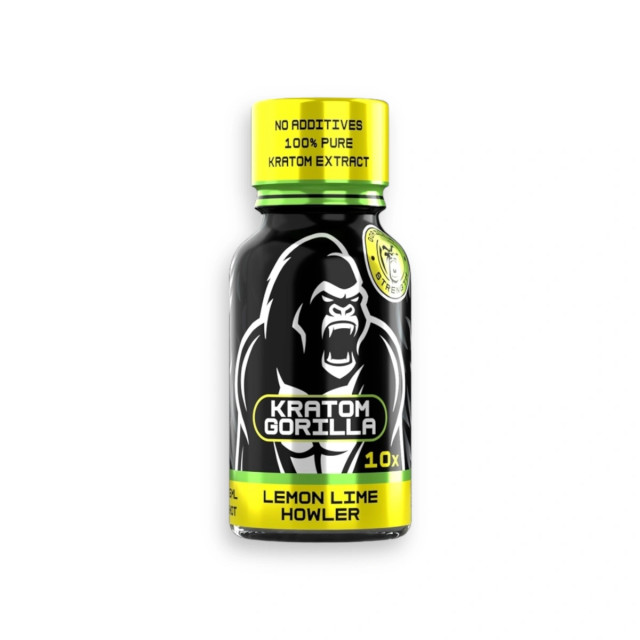 Gorilla Strength Kratom Extract Shot 10X Lemon Lime Howler 15ml