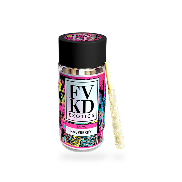 FVKD Exotics Liquid Diamond Pre Roll Sativa Raspberry 5ct