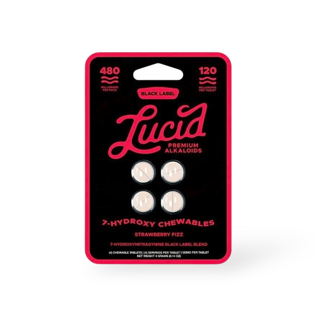 Lucid Black Label 7 Hydroxy Chewable Tablets Strawberry Fizz 120mg Per Tablet | 4ct