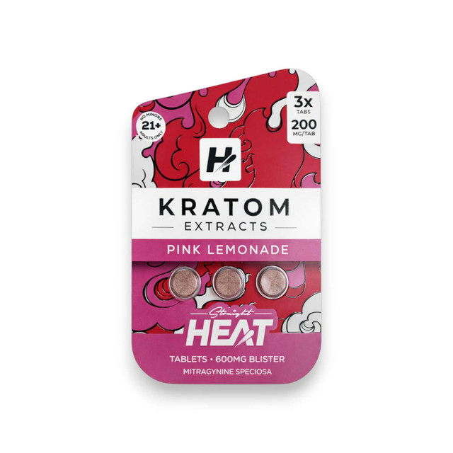 Straight Heat Eighties Kratom Extract Chewable Tablets Pink Lemonade 200mg Per Tablet  | 3 Tablets