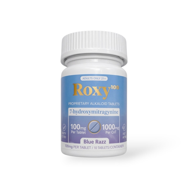 Roxy 100 7-Hydroxymitragynine Blue Razz Tablets 100mg | 10ct