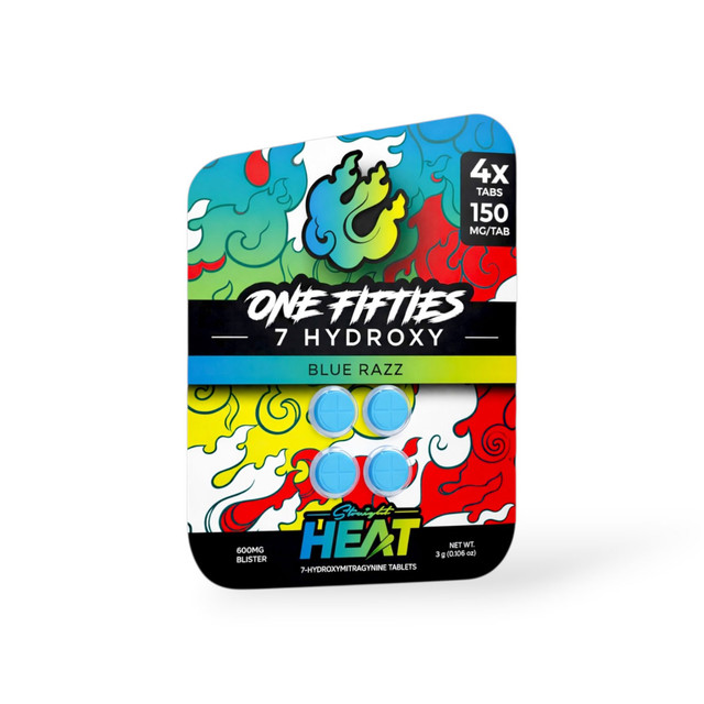 Straight Heat One Fifties 7-Hydroxy Chewable Tablets Blue Razz 150mg | 4ct