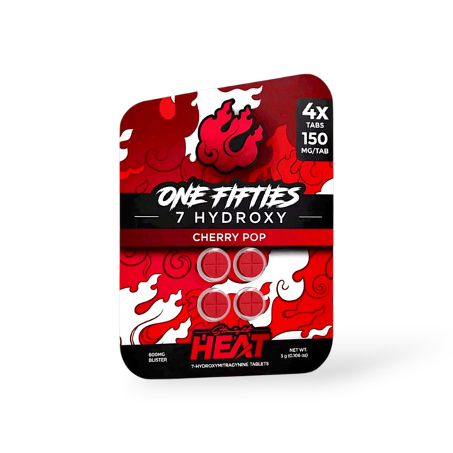 Straight Heat One Fifties 7-Hydroxy Chewable Tablets Cherry Pop 150mg | 4ct