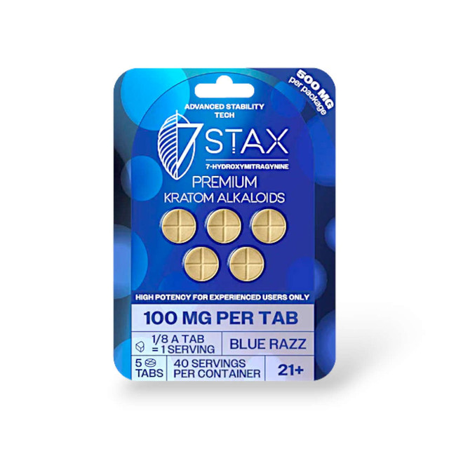 7 Stax 7 Hydroxymitragynine Blue Razz 100mg Tablet | 5ct