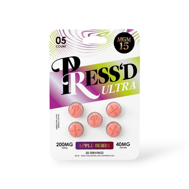 Press'd Ultra MGM 15 Chewable Tablets Apple Berry 40mg | 5ct