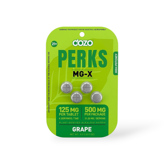 dozo Perks MG-X Chewable Tablets Grape 125mg | 4ct