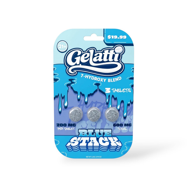 Gelatti 7 Hydroxy Blend Chewable Tablet Blue Stack 200mg | 3ct