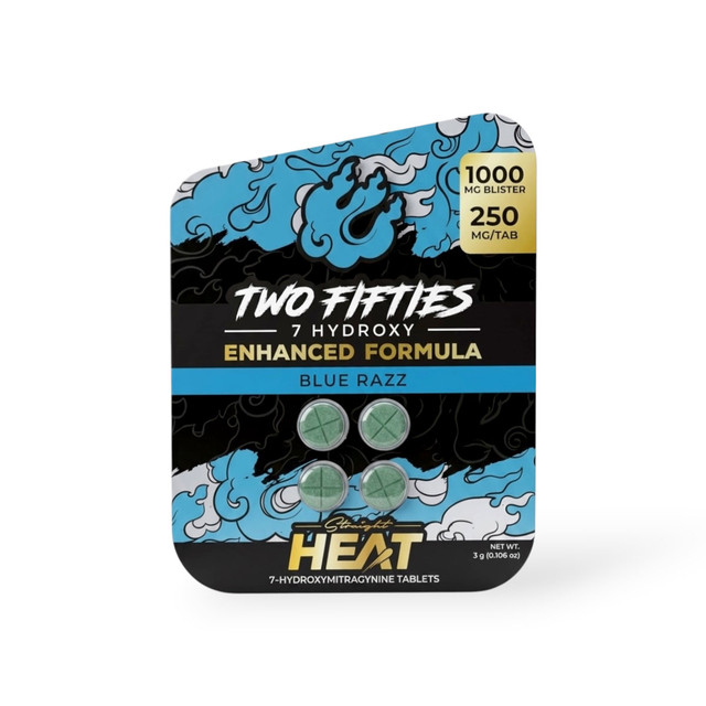 Straight Heat Two Fifties 7-Hydroxy Chewable Tablets Blue Razz 250mg | 4ct