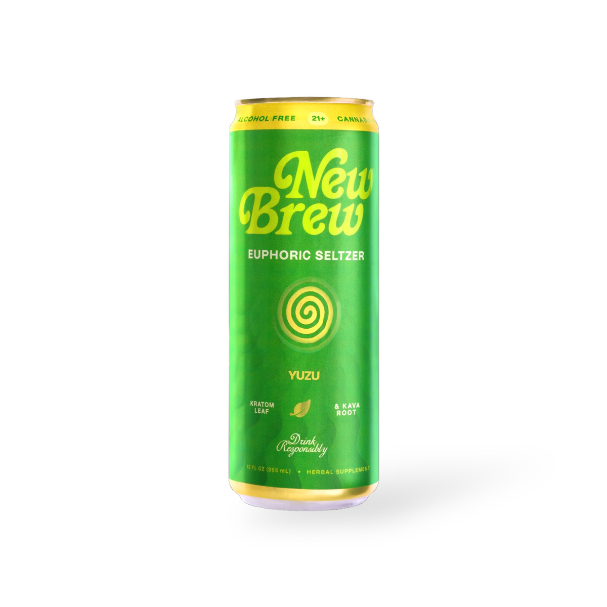 New Brew Kratom and Kava Yuzu Euphoric Seltzer 12oz