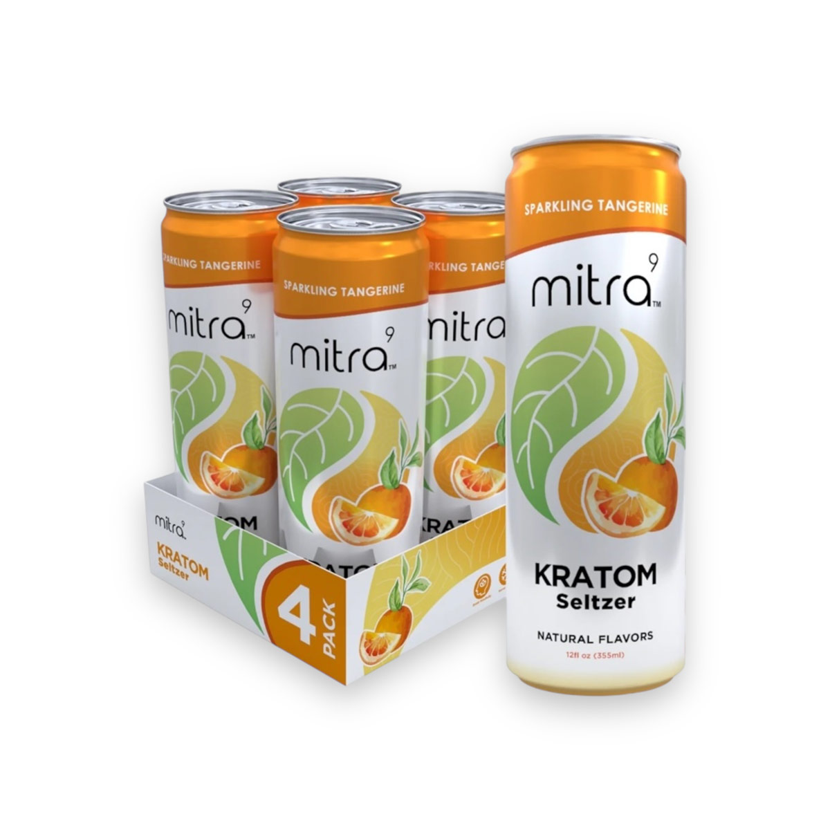 Mitra 9 Sparkling Tangerine Kratom Seltzer 12oz