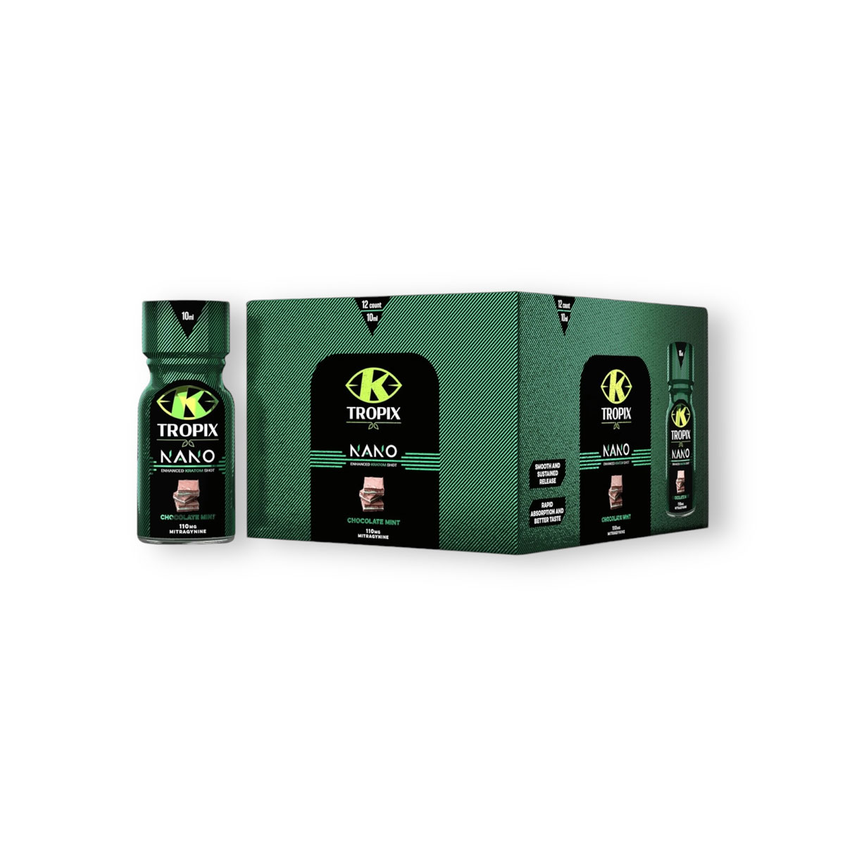 K Tropix Kratom Enhanced Shot Nano Chocolate Mint