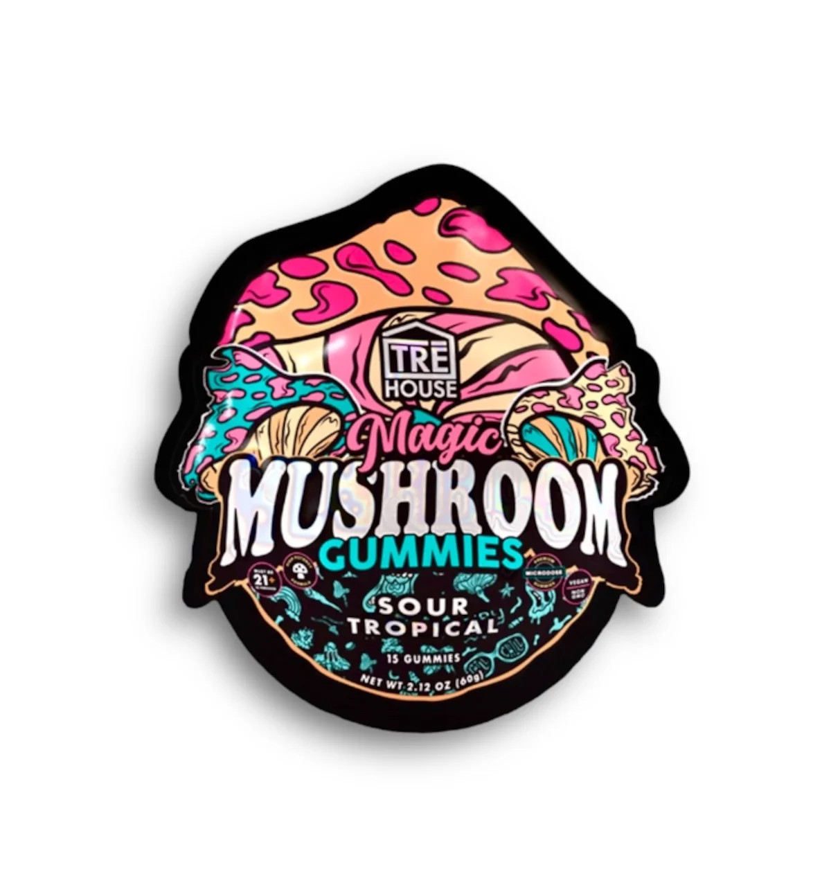 Tre House Magic Mushroom Gummies Sour Tropical 15ct 60g