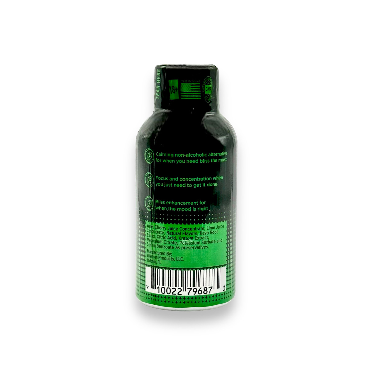 Bliss Bomb Black Kava Kratom Extract Shot Cherry Lime 57ml
