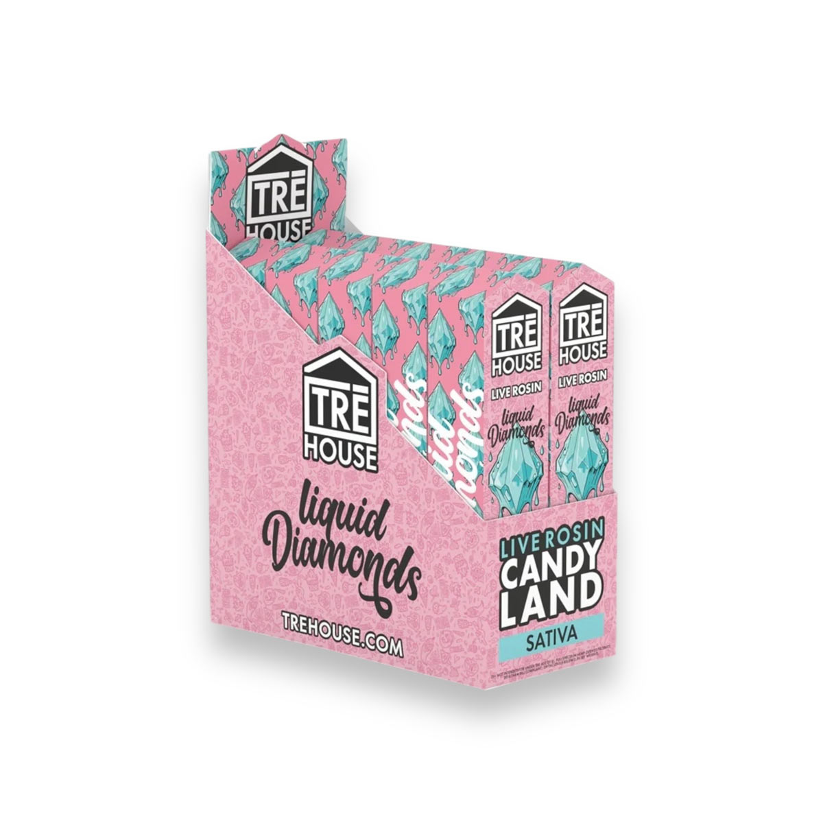 Tre House Liquid Diamonds Live Rosin Disposable Vape Sativa Candy Land 2g
